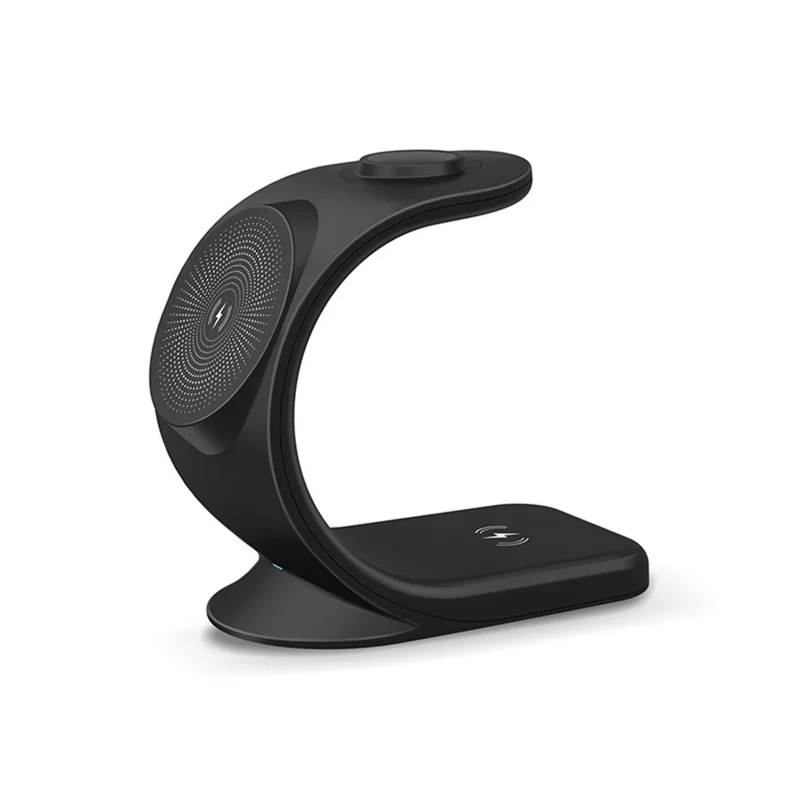 3 in 1 Magnetic Charging Station Compatible for iPhone 16 15 14 13 12 Pro/Max/Mini, for AirPods Pro/2, for iWatch 6/SE/5/4 with Sail Style Black