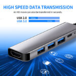 5 IN 1 Type C to HDMI-compatible 4K USB-C 3.0 Adapter Hub for MacBook Samsung S8 Dex Huawei P30 Dock Xiaomi 10 Projector TV - Image 3
