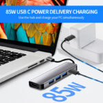 5 IN 1 Type C to HDMI-compatible 4K USB-C 3.0 Adapter Hub for MacBook Samsung S8 Dex Huawei P30 Dock Xiaomi 10 Projector TV - Image 4
