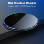 15W Fast Charging Wireless Charger for Doogee S97 Pro Rugged Smartphone with LED Ring - Image 2