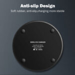 15W Fast Charging Wireless Charger for Doogee S97 Pro Rugged Smartphone with LED Ring - Image 4