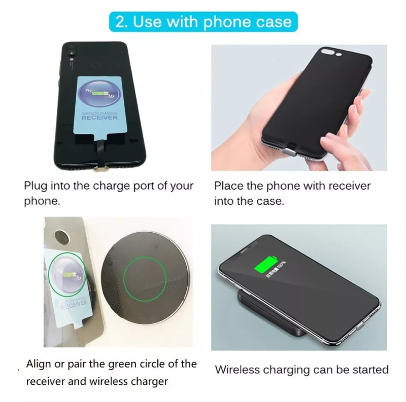 Qi Wireless Charger+Receiver For Samsung Galaxy A12 A22 A32 A42 A52 A72 4G 5G - Image 2