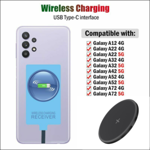 Qi Wireless Charger+Receiver For Samsung Galaxy A12 A22 A32 A42 A52 A72 4G 5G