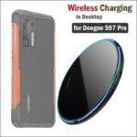 15W Fast Charging Wireless Charger for Doogee S97 Pro Rugged Smartphone with LED Ring