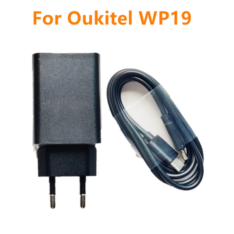 Original New For OUKITEL WP19 Phone AC Adaptor Travel Charger EU Plug PD Adapter 33W +Dual Type C USB Cable Line