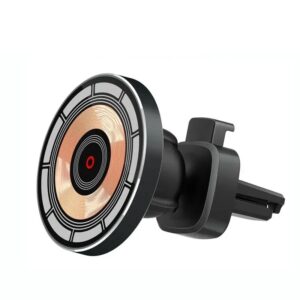 15W Wireless Magnetic Car Charger Phone Holder Air Vent Compatible for iPhone 15 14 13 12 Pro Max Samsung Car Mount Fast Charging Dock Station Clear