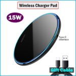 15W Fast Wireless Charger For Ulefone Power Armor 14 Pro Phone with LED ring - Image 4