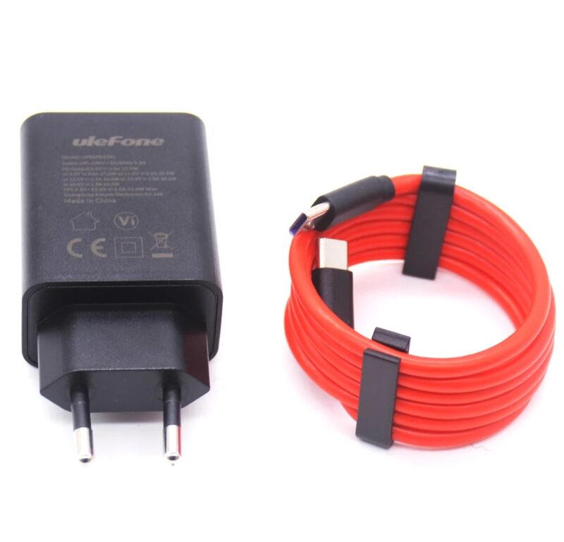Original Fast Charger For Ulefone Power Armor 13 Phone PD 33W Wall Travel Power Adapter EU Plug with Wired type-c Cable - Image 2