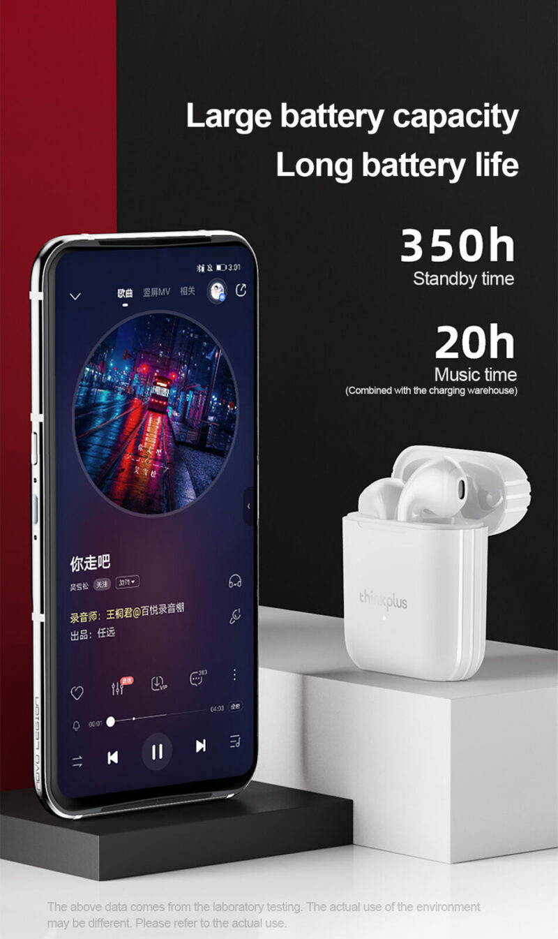 Lenovo LP2 TWS bluetooth 5.0 Earphone HiFi Stereo Bass AAC HD Audio ENC Noise Cancelling Waterproof Sports Headphone MIC Calling Type-C Charging - Image 12