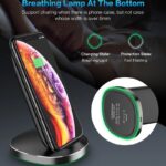 Metal Stand Wireless Charger For Doogee S89 S90 S95 S96 S97 S98 Pro S88 Plus V10 V20 5G,Dual Coils,Breathing LED Light - Image 6